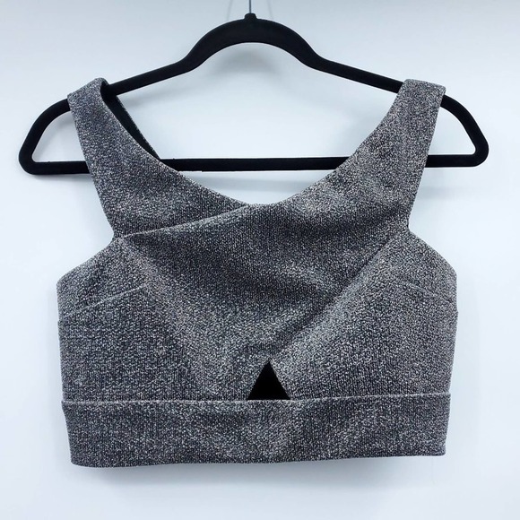 Express Tops - Express Metallic Off the Shoulder Crop Top S